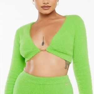 Savage X Fenty Fluff it up PJ Crop Top - Green